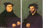 CRANACH, Lucas the Elder Portraits of Martin Luther and Philipp Melanchthon y oil on canvas